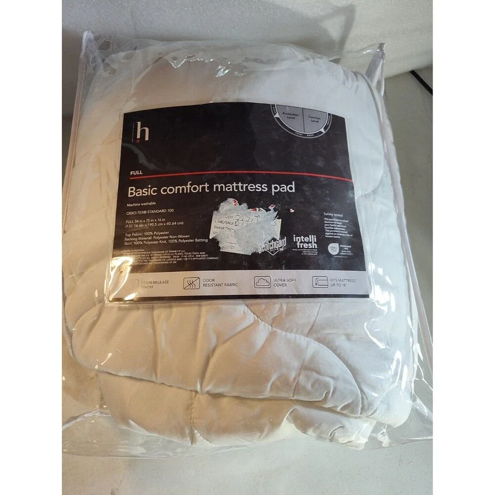 Home Expressions Basic Comfort Mattress Pad Scotchgard Full Size (1235)